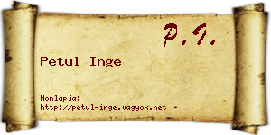 Petul Inge névjegykártya
